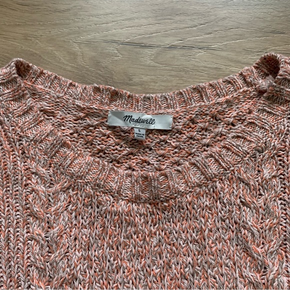 MADEWELL PINK KNIT 3/4 SLEEVE SWEATER SIZE SMALL - Picture 6 of 8